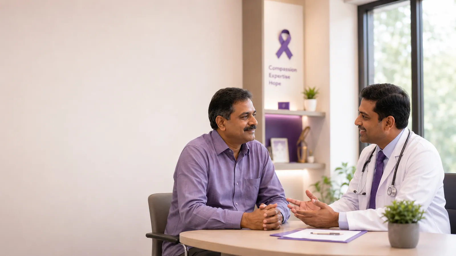 An oncologist at CION Cancer Clinics reviewing a patient during a free skin cancer consultation in Hyderabad